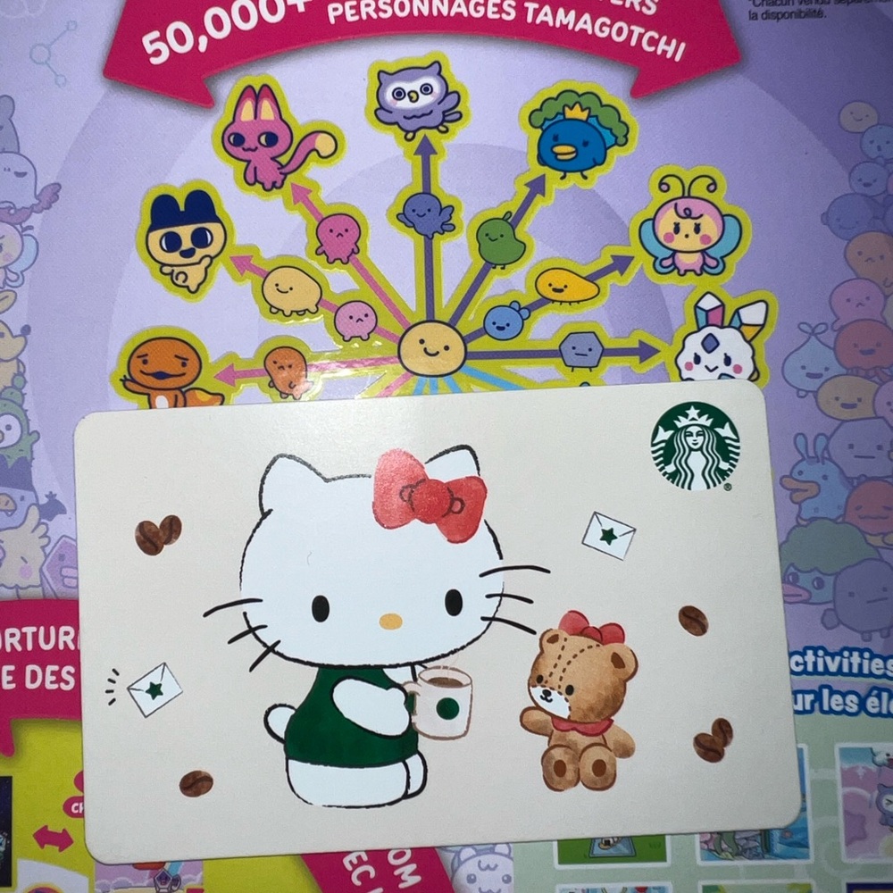 Starbucks Gift Card with Hello Kitty and Teddy Bear